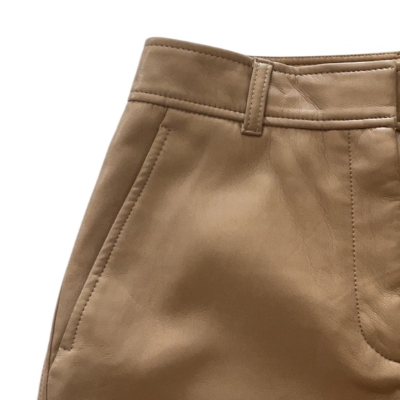 Aritzia Babaton Command Cropped Faux Leather Pant Tan size 4 - Picture 7 of 15